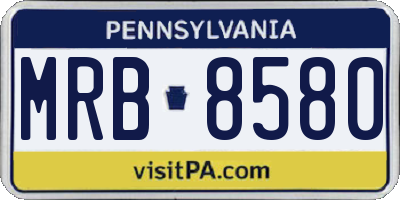 PA license plate MRB8580