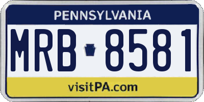 PA license plate MRB8581