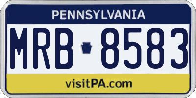 PA license plate MRB8583