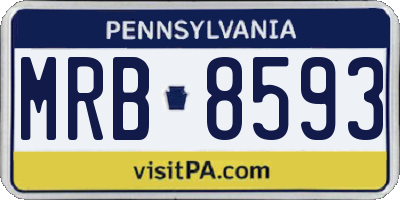 PA license plate MRB8593