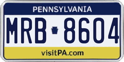 PA license plate MRB8604