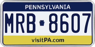 PA license plate MRB8607