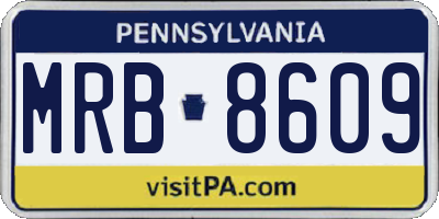 PA license plate MRB8609