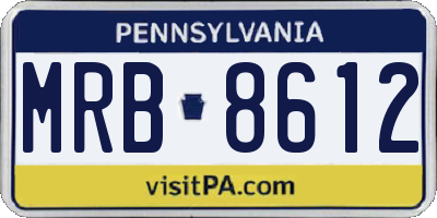 PA license plate MRB8612