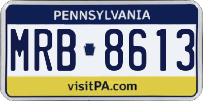PA license plate MRB8613