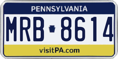 PA license plate MRB8614
