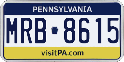 PA license plate MRB8615
