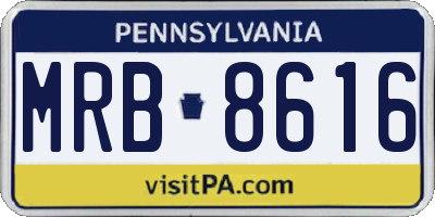 PA license plate MRB8616