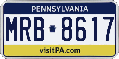 PA license plate MRB8617