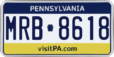 PA license plate MRB8618