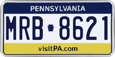 PA license plate MRB8621