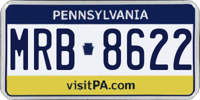PA license plate MRB8622