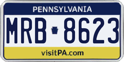 PA license plate MRB8623