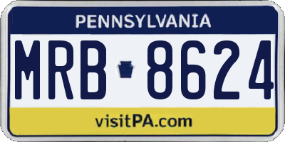 PA license plate MRB8624