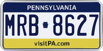 PA license plate MRB8627