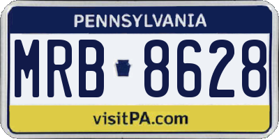 PA license plate MRB8628