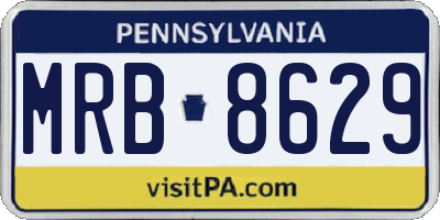 PA license plate MRB8629