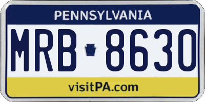 PA license plate MRB8630