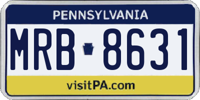 PA license plate MRB8631