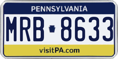 PA license plate MRB8633