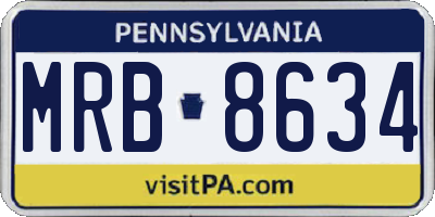 PA license plate MRB8634