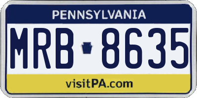 PA license plate MRB8635