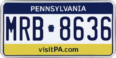 PA license plate MRB8636