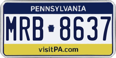PA license plate MRB8637