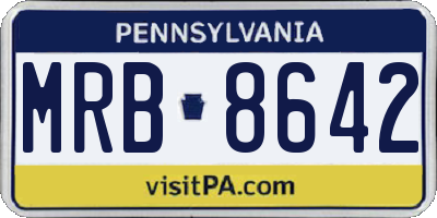 PA license plate MRB8642