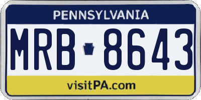 PA license plate MRB8643