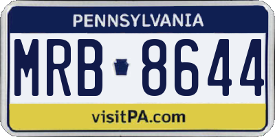 PA license plate MRB8644
