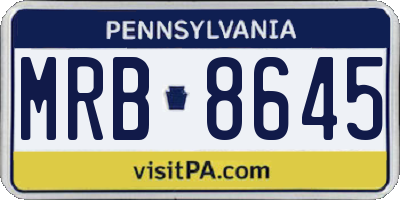 PA license plate MRB8645