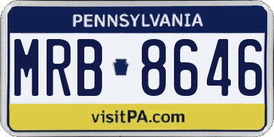 PA license plate MRB8646