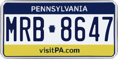 PA license plate MRB8647