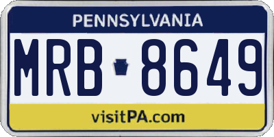 PA license plate MRB8649