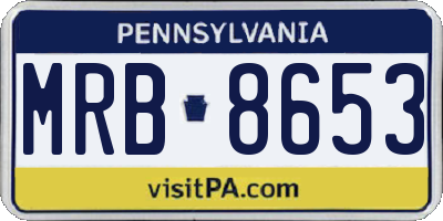 PA license plate MRB8653