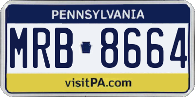 PA license plate MRB8664