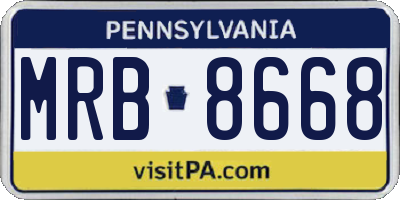 PA license plate MRB8668