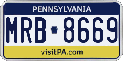 PA license plate MRB8669