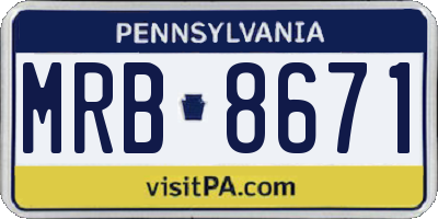 PA license plate MRB8671