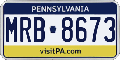PA license plate MRB8673