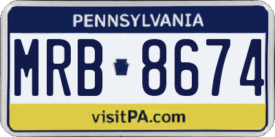 PA license plate MRB8674