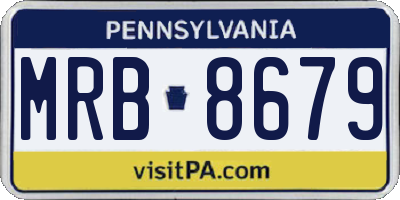 PA license plate MRB8679
