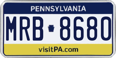 PA license plate MRB8680