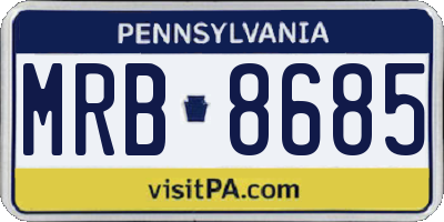 PA license plate MRB8685