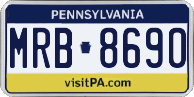 PA license plate MRB8690