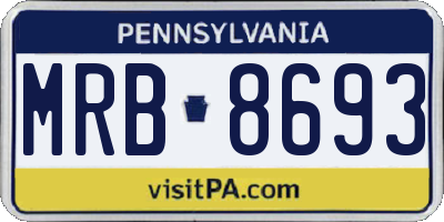 PA license plate MRB8693