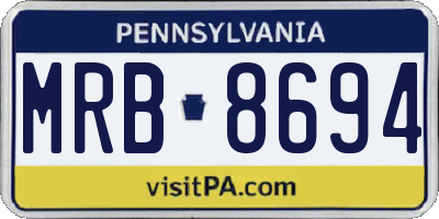 PA license plate MRB8694