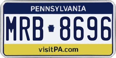 PA license plate MRB8696