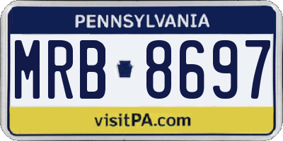 PA license plate MRB8697